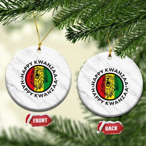 Happy Kwanzaa King Lion Of Africa Heritage Gift Ceramic Ornament TS12 1pc White Marble Print Your Wear