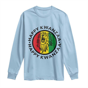 Happy Kwanzaa King Lion Of Africa Heritage Gift Long Sleeve Shirt TS12 Light Blue Print Your Wear
