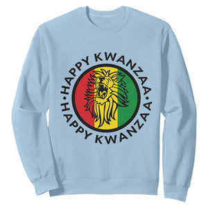 Happy Kwanzaa King Lion Of Africa Heritage Gift Sweatshirt TS12 Light Blue Print Your Wear