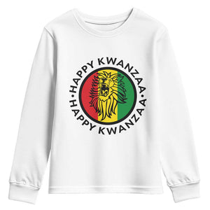 Happy Kwanzaa King Lion Of Africa Heritage Gift Youth Sweatshirt TS12 White Print Your Wear