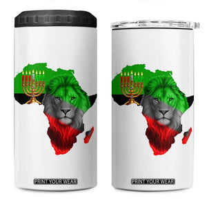 Happy Kwanzaa Lion 4 in 1 Can Cooler Tumbler African Heritage Pride Gift For Men TS12 One Size: 16 oz White Print Your Wear