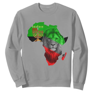 Happy Kwanzaa Lion Sweatshirt African Heritage Pride Gift For Men TS12 Sport Gray Print Your Wear