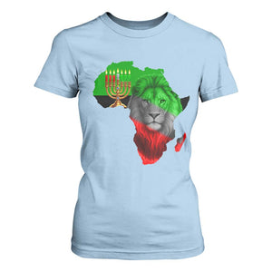 Happy Kwanzaa Lion T Shirt For Women African Heritage Pride Gift For Men TS12 Light Blue Print Your Wear