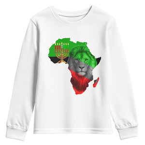 Happy Kwanzaa Lion Youth Sweatshirt African Heritage Pride Gift For Men TS12 White Print Your Wear