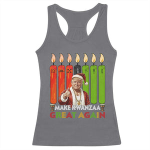 Funny Santa Trump Racerback Tank Top Make Kwanzaa Great Again African Heritage Gift TS12 Charcoal Print Your Wear