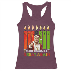 Funny Santa Trump Racerback Tank Top Make Kwanzaa Great Again African Heritage Gift TS12 Maroon Print Your Wear