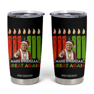Funny Santa Trump Tumbler Cup Make Kwanzaa Great Again African Heritage Gift TS12 Black Print Your Wear