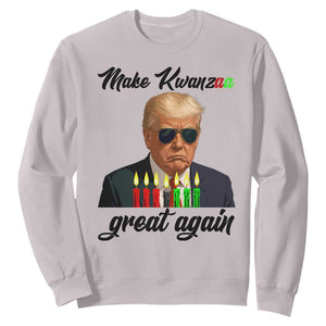 Make Kwanzaa Great Again Sweatshirt Funny Trump Parody Gift TS12 Ice Gray Print Your Wear