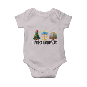 Christmas Hanukkah Kwanzaa Celebration Gift Baby Onesie Happy Holidays TS12 Ice Gray Print Your Wear