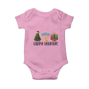 Christmas Hanukkah Kwanzaa Celebration Gift Baby Onesie Happy Holidays TS12 Light Pink Print Your Wear
