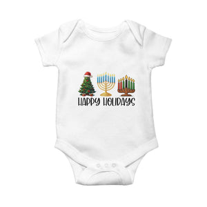 Christmas Hanukkah Kwanzaa Celebration Gift Baby Onesie Happy Holidays TS12 White Print Your Wear