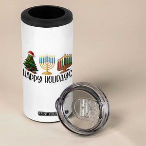 Christmas Hanukkah Kwanzaa Celebration Gift 4 in 1 Can Cooler Tumbler Happy Holidays TS12 Print Your Wear