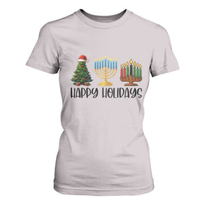 Christmas Hanukkah Kwanzaa Celebration Gift T Shirt For Women Happy Holidays TS12 Ice Gray Print Your Wear