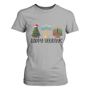 Christmas Hanukkah Kwanzaa Celebration Gift T Shirt For Women Happy Holidays TS12 Sport Gray Print Your Wear