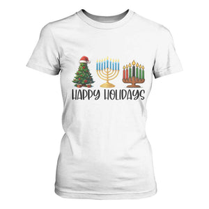 Christmas Hanukkah Kwanzaa Celebration Gift T Shirt For Women Happy Holidays TS12 White Print Your Wear