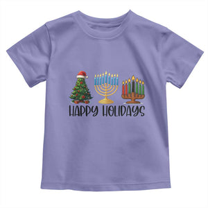 Christmas Hanukkah Kwanzaa Celebration Gift Toddler T Shirt Happy Holidays TS12 Violet Print Your Wear