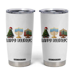Christmas Hanukkah Kwanzaa Celebration Gift Tumbler Cup Happy Holidays TS12 White Print Your Wear