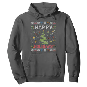 Happy Holidays For All Christmas Hanukkah Kwanzaa Gift Hoodie TS12 Dark Heather Print Your Wear