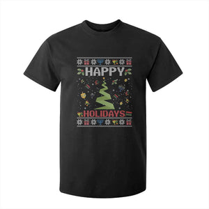Happy Holidays For All Christmas Hanukkah Kwanzaa Gift T Shirt For Kid TS12 Black Print Your Wear