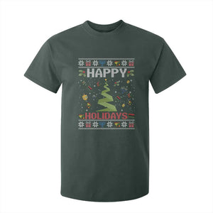 Happy Holidays For All Christmas Hanukkah Kwanzaa Gift T Shirt For Kid TS12 Dark Forest Green Print Your Wear