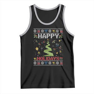 Happy Holidays For All Christmas Hanukkah Kwanzaa Gift Tank Top TS12 Black Athletic Heather Print Your Wear