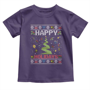 Happy Holidays For All Christmas Hanukkah Kwanzaa Gift Toddler T Shirt TS12 Purple Print Your Wear
