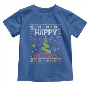 Happy Holidays For All Christmas Hanukkah Kwanzaa Gift Toddler T Shirt TS12 Royal Blue Print Your Wear
