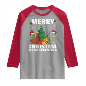 Merry Christmahanakwanzika Raglan Shirt Christmas Hanukkah Kwanzaa Celebration Gift TS12 Sport Gray Red Print Your Wear
