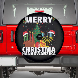 Merry Christmahanakwanzika Spare Tire Cover Christmas Hanukkah Kwanzaa Celebration Gift TS12 Black Print Your Wear