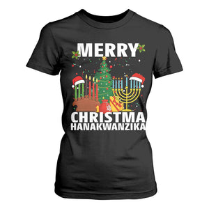 Merry Christmahanakwanzika T Shirt For Women Christmas Hanukkah Kwanzaa Celebration Gift TS12 Black Print Your Wear