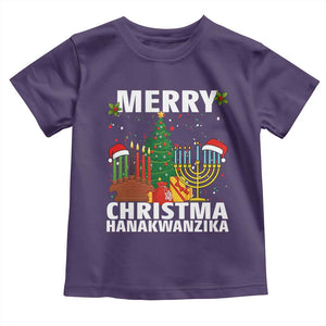 Merry Christmahanakwanzika Toddler T Shirt Christmas Hanukkah Kwanzaa Celebration Gift TS12 Purple Print Your Wear