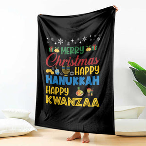 Celebrate All Holidays Merry Christmas Hanukkah Kwanzaa Gift Throw Blanket TS12 Print Your Wear