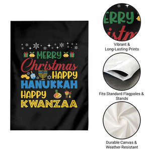 Celebrate All Holidays Merry Christmas Hanukkah Kwanzaa Gift Garden Flag TS12 Print Your Wear