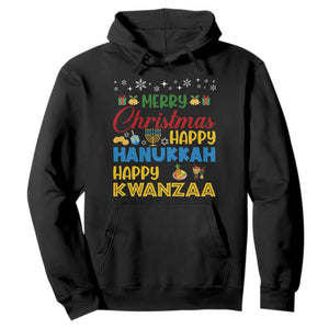 Celebrate All Holidays Merry Christmas Hanukkah Kwanzaa Gift Hoodie TS12 Black Print Your Wear