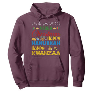 Celebrate All Holidays Merry Christmas Hanukkah Kwanzaa Gift Hoodie TS12 Maroon Print Your Wear