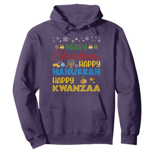 Celebrate All Holidays Merry Christmas Hanukkah Kwanzaa Gift Hoodie TS12 Purple Print Your Wear