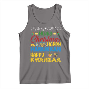 Celebrate All Holidays Merry Christmas Hanukkah Kwanzaa Gift Tank Top TS12 Deep Heather Print Your Wear
