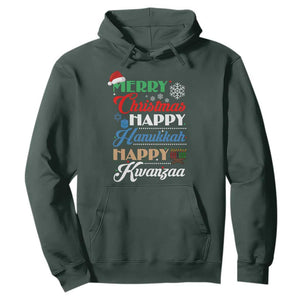 Funny Christmas Hanukkah Kwanzaa Hoodie December Holiday Gift TS12 Dark Forest Green Print Your Wear