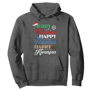 Funny Christmas Hanukkah Kwanzaa Hoodie December Holiday Gift TS12 Dark Heather Print Your Wear