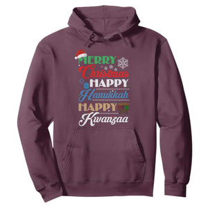 Funny Christmas Hanukkah Kwanzaa Hoodie December Holiday Gift TS12 Maroon Print Your Wear