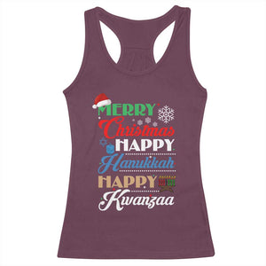 Funny Christmas Hanukkah Kwanzaa Racerback Tank Top December Holiday Gift TS12 Maroon Print Your Wear