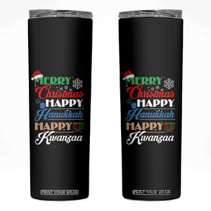 Funny Christmas Hanukkah Kwanzaa Skinny Tumbler December Holiday Gift TS12 Black Print Your Wear