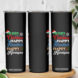 Funny Christmas Hanukkah Kwanzaa Skinny Tumbler December Holiday Gift TS12 Print Your Wear