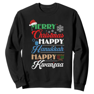 Funny Christmas Hanukkah Kwanzaa Sweatshirt December Holiday Gift TS12 Black Print Your Wear
