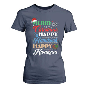 Funny Christmas Hanukkah Kwanzaa T Shirt For Women December Holiday Gift TS12 Navy Print Your Wear