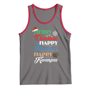 Funny Christmas Hanukkah Kwanzaa Tank Top December Holiday Gift TS12 Deep Heather Red Print Your Wear