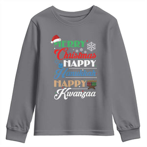 Funny Christmas Hanukkah Kwanzaa Youth Sweatshirt December Holiday Gift TS12 Charcoal Print Your Wear