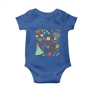 Merry Christmahanakwanzika Baby Onesie Funny Winter Holiday Gift TS12 Royal Blue Print Your Wear