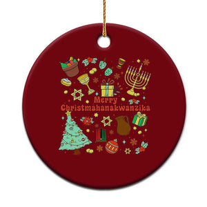 Merry Christmahanakwanzika Ceramic Ornament Funny Winter Holiday Gift TS12 1pc Red Print Your Wear