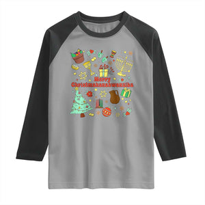 Merry Christmahanakwanzika Raglan Shirt Funny Winter Holiday Gift TS12 Sport Gray Black Print Your Wear